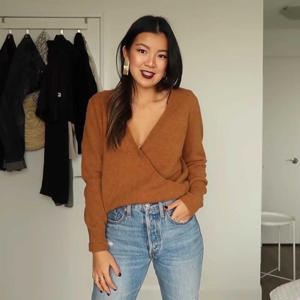 Madewell wrap sweater coziest yarn harvest heather - Picture 2 of 2
